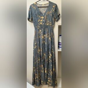 Floral Gray and Yellow Women's Skirt